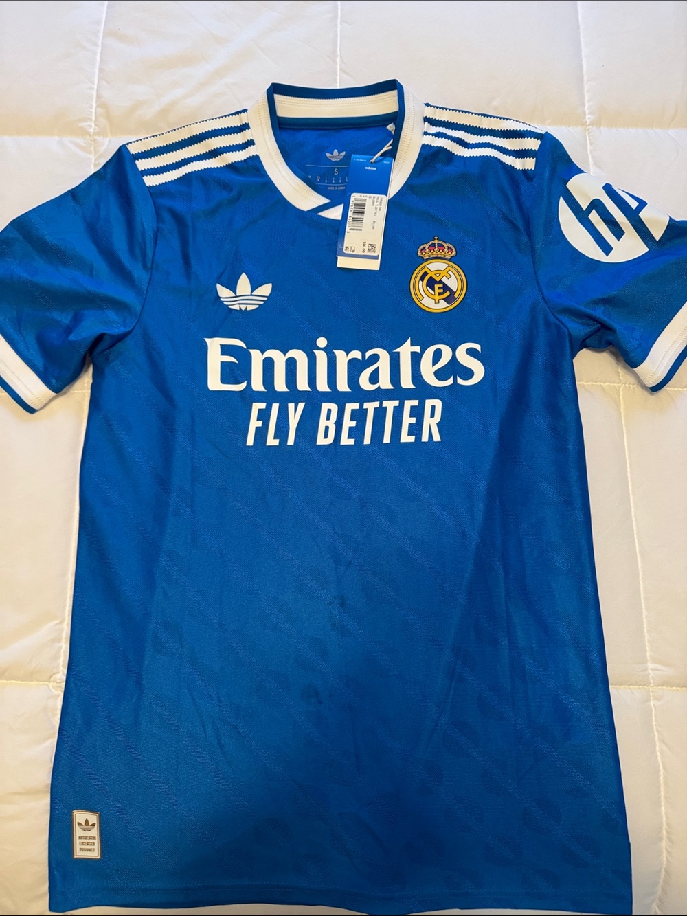 adidas Real Madrid Soccer Jersey in Bright Blue with White Accents